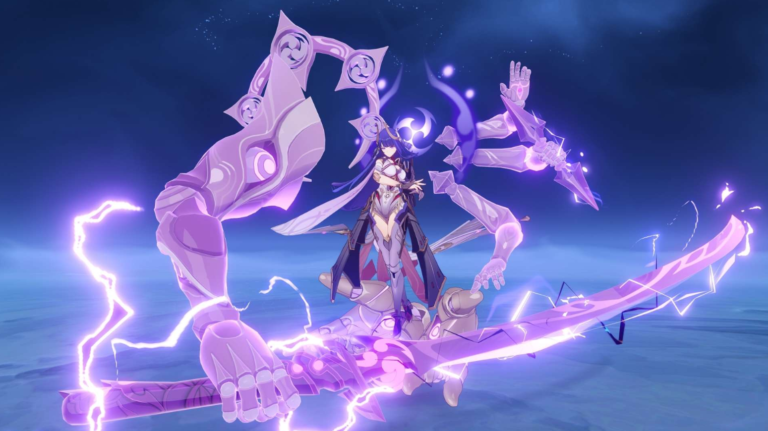 Latar belakang mitologi dan budaya dalam dunia Genshin Impact yang penuh warna.